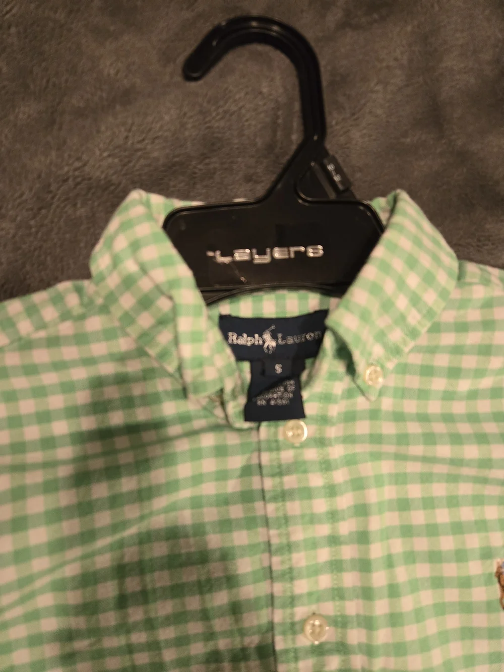 Ralph Lauren Green Gingham Button-Down Shirt